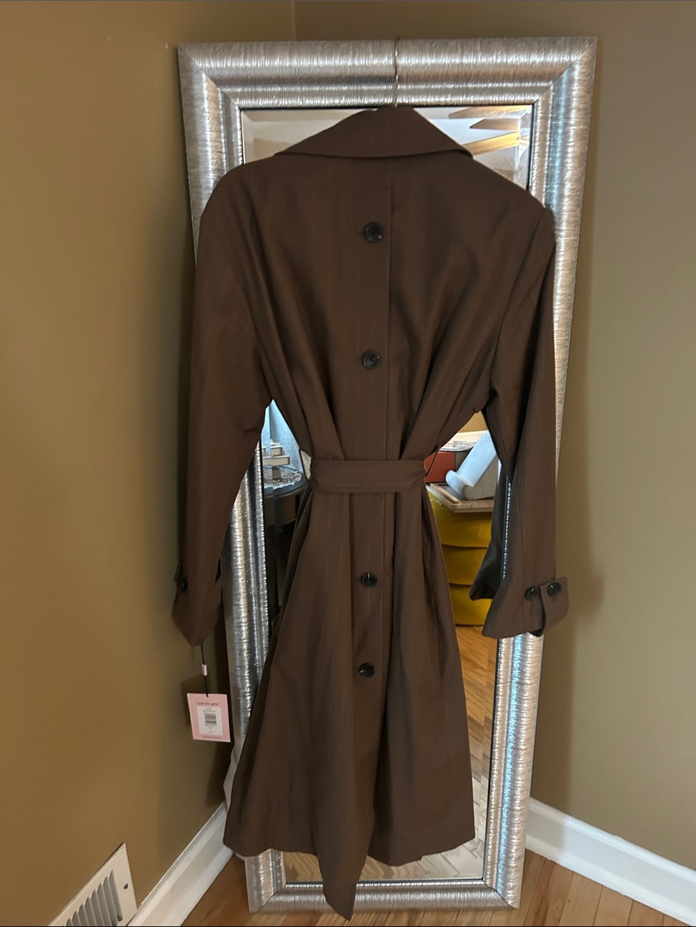 Avec Les Filles Brown Double-Breasted Belted Trench Coat - Picture 11 of 11